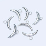 10pcs CZ Paved Silver Ox Horn Charm Pendant for DIY Jewelry Making (GB-1551-2)