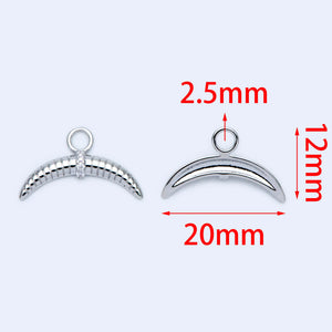 10pcs CZ Paved Silver Ox Horn Charm Pendant for DIY Jewelry Making (GB-1551-2)