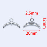 10pcs CZ Paved Silver Ox Horn Charm Pendant for DIY Jewelry Making (GB-1551-2)