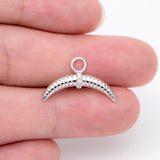 10pcs CZ Paved Silver Ox Horn Charm Pendant for DIY Jewelry Making (GB-1551-2)