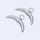 10pcs CZ Paved Silver Ox Horn Charm Pendant for DIY Jewelry Making (GB-1551-2)