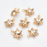 10pcs CZ Paved Star Charms 13x10mm, Star Pendants for Jewelry Making (GB-3130)