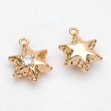 10pcs CZ Paved Star Charms 13x10mm, Star Pendants for Jewelry Making (GB-3130)
