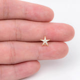 10pcs CZ Paved Starfish Ear Posts 8mm with Loops