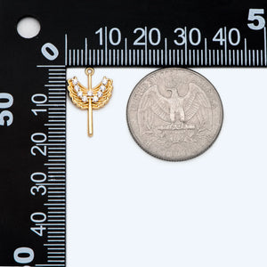 10pcs CZ Wing Charms 18K Plated Brass Pendants Jewelry Making DIY Findings