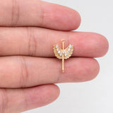 10pcs CZ Wing Charms 18K Plated Brass Pendants Jewelry Making DIY Findings
