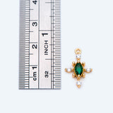 10pcs CZ Paved Emerald Cross Charm Pendant 17x11mm