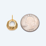 CZ Circle Ear Posts, Geometric Stud Earrings, DIY Earring Findings