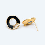 CZ Circle Ear Posts, Geometric Stud Earrings, DIY Earring Findings