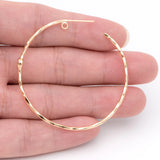 10pcs CZ Paved Earring Posts, Round Ring Stud Earring, Circle Hoop 50mm