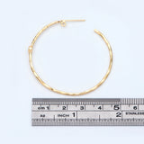 10pcs CZ Paved Earring Posts, Round Ring Stud Earring, Circle Hoop 50mm