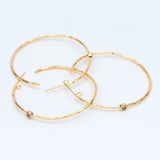 10pcs CZ Paved Earring Posts, Round Ring Stud Earring, Circle Hoop 50mm