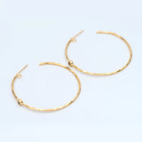 10pcs CZ Paved Earring Posts, Round Ring Stud Earring, Circle Hoop 50mm