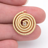 10pcs CZ Paved Wired Charms 21x17mm Round Circle Pendants
