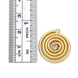 10pcs CZ Paved Wired Charms 21x17mm Round Circle Pendants