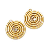 10pcs CZ Paved Wired Charms 21x17mm Round Circle Pendants