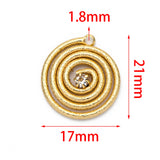 10pcs CZ Paved Wired Charms 21x17mm Round Circle Pendants