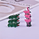 10pcs Cartoon Flamingo Crocodile Resin Charms DIY Jewelry Accessories