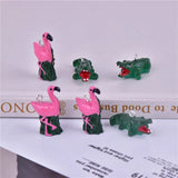 10pcs Cartoon Flamingo Crocodile Resin Charms DIY Jewelry Accessories