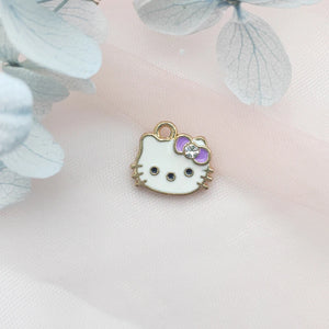 10pcs Cat Bow Alloy Charm Earrings DIY Enamel Accessories
