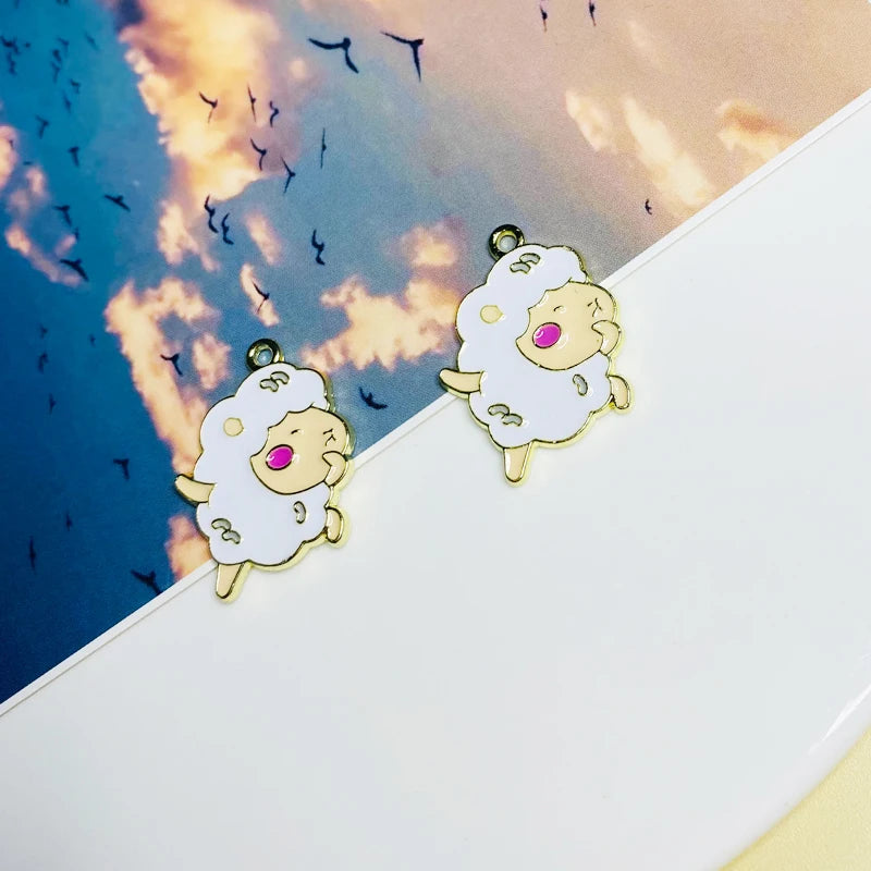 10pcs Cartoon Animal Drip Pendant Earrings DIY Jewelry Accessories