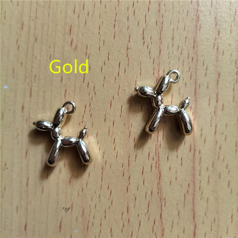 10pcs Animal Balloon Dog Metal Robot Charms for Crafting