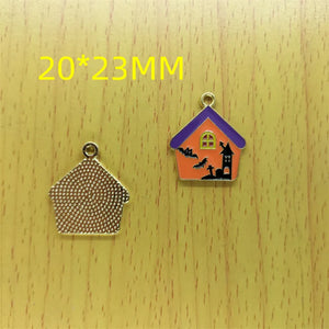 10pcs Animal Bat Charms Enamel Halloween Pendant DIY Bracelet Earring
