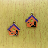10pcs Animal Bat Charms Enamel Halloween Pendant DIY Bracelet Earring