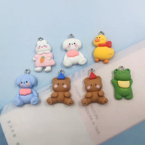 10pcs Animal Charms for Earring Jewelry Making Resin Pendant Craft