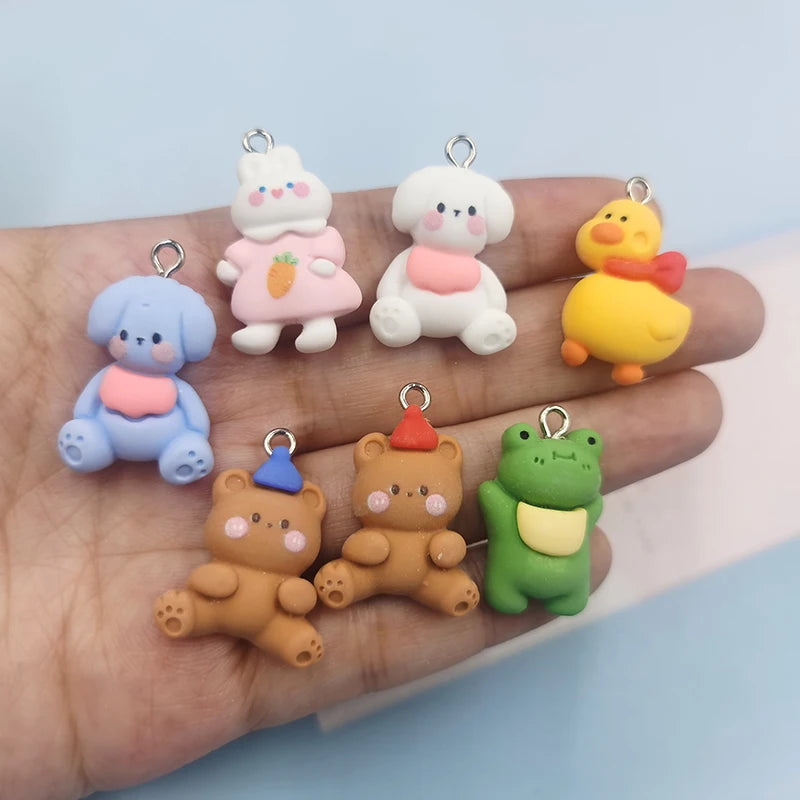 10pcs Animal Charms for Earring Jewelry Making Resin Pendant Craft