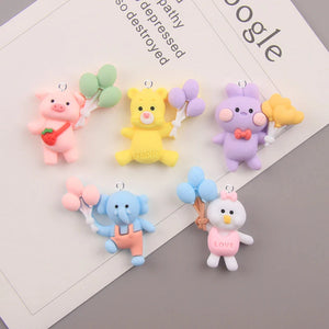 10pcs Cartoon Animals Balloon Charms Diy Earrings Bracelet Necklace Jewelry