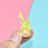 10pcs Cartoon Bear Drinks Charms DIY Jewelry Findings