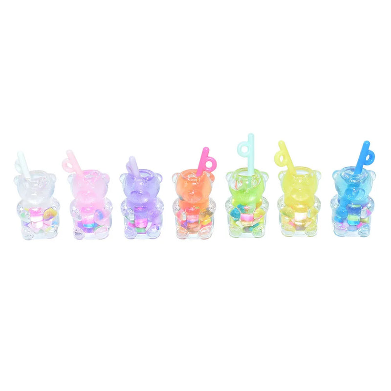 10pcs Cartoon Bear Drinks Charms DIY Jewelry Findings
