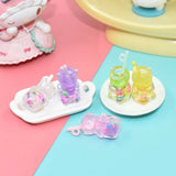 10pcs Cartoon Bear Drinks Charms DIY Jewelry Findings