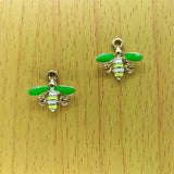 10pcs Cartoon Bee Charms Metal Enamel Animal Insect Charm Pendant DIY