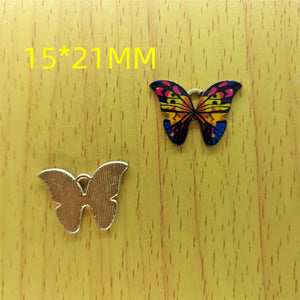 10pcs Butterfly Enamel Charms Metal Insect Pendant Diy Jewelry Accessories