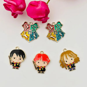 10 Cartoon Charm Pendant College Earring DIY Alloy Dripping Oil Charm Jewelry