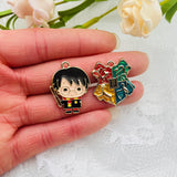 10 Cartoon Charm Pendant College Earring DIY Alloy Dripping Oil Charm Jewelry