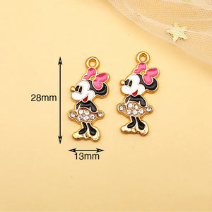 10pcs Cartoon Charms Metal Enamel Animal Charm Pendant Jewelry