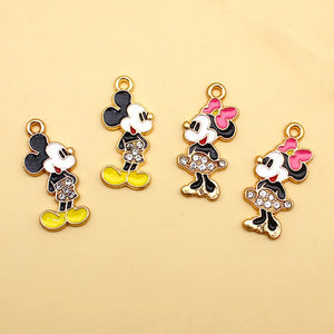 10pcs Cartoon Charms Metal Enamel Animal Charm Pendant Jewelry