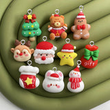 10pcs Christmas Charms for Jewelry Making Deer Tree Star Gift Bag Pendant