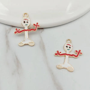 10pcs Cartoon Dancing Person Enamel Charms for DIY Jewelry Making
