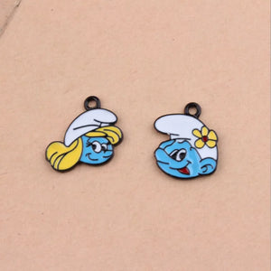 10pcs Cartoon Enamel Charms Boy Girl Head Painting Charm Fit Necklace Bracelet