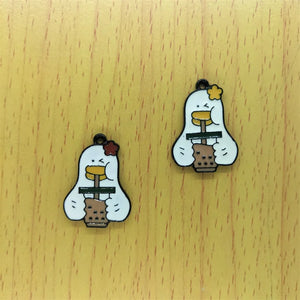 10pcs Duck Enamel Charms for Jewelry Making