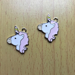 10pcs Cartoon Horse Charm Enamel Pendant DIY Jewelry Making