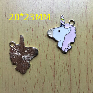 10pcs Cartoon Horse Charm Enamel Pendant DIY Jewelry Making