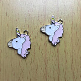 10pcs Cartoon Horse Charm Enamel Pendant DIY Jewelry Making