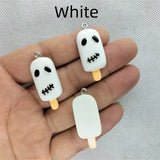 10pcs Halloween Resin Ghost Charm Pendants DIY Jewelry Making