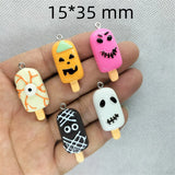 10pcs Halloween Resin Ghost Charm Pendants DIY Jewelry Making