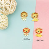 10pcs Cartoon Lions Enamel Charms Pendants DIY Jewelry Accessory Animals Charms